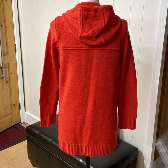 Ralph Lauren Orange Hooded Toggle Front lambswool blend Long Cardigan Size S - Picture 3 of 13